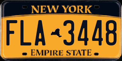 NY license plate FLA3448