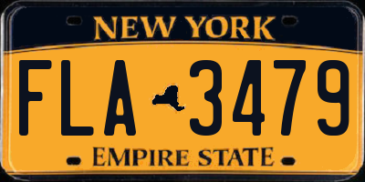 NY license plate FLA3479