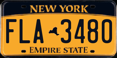 NY license plate FLA3480