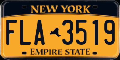 NY license plate FLA3519
