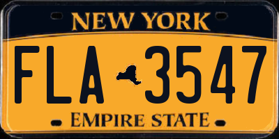 NY license plate FLA3547