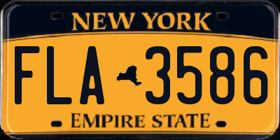 NY license plate FLA3586
