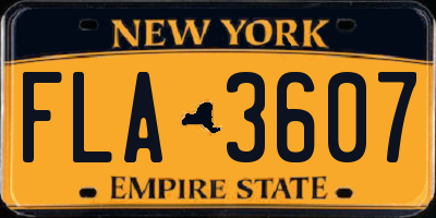 NY license plate FLA3607