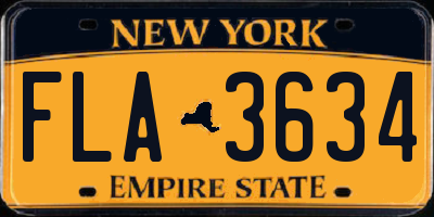 NY license plate FLA3634