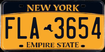 NY license plate FLA3654