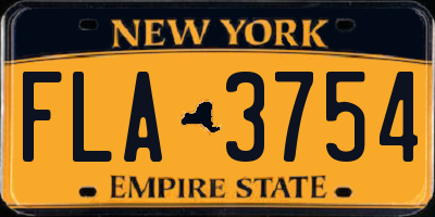 NY license plate FLA3754