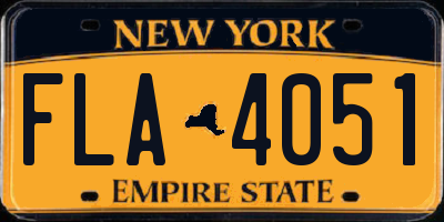 NY license plate FLA4051