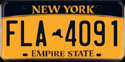 NY license plate FLA4091