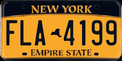 NY license plate FLA4199