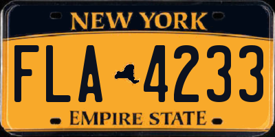 NY license plate FLA4233