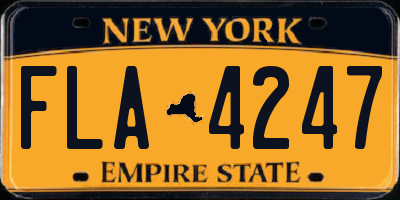 NY license plate FLA4247