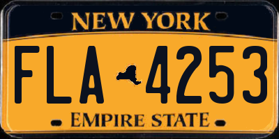 NY license plate FLA4253
