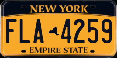 NY license plate FLA4259