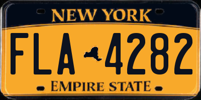 NY license plate FLA4282