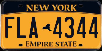 NY license plate FLA4344