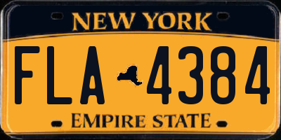 NY license plate FLA4384