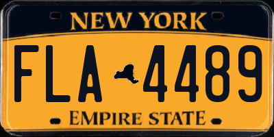 NY license plate FLA4489