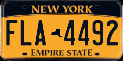 NY license plate FLA4492