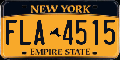 NY license plate FLA4515