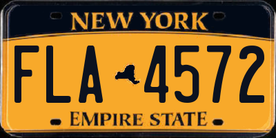NY license plate FLA4572