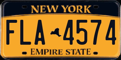 NY license plate FLA4574