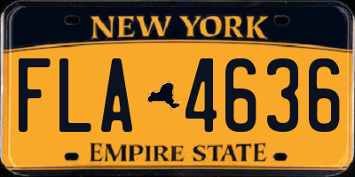 NY license plate FLA4636