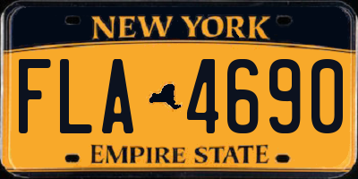 NY license plate FLA4690