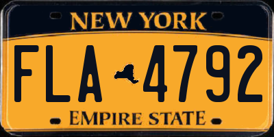 NY license plate FLA4792