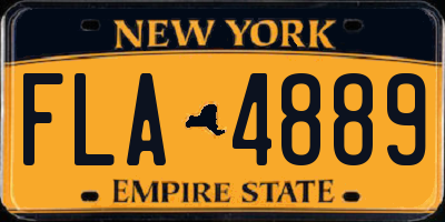 NY license plate FLA4889