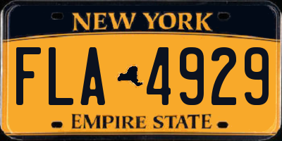 NY license plate FLA4929