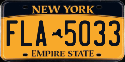 NY license plate FLA5033