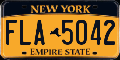 NY license plate FLA5042