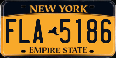 NY license plate FLA5186