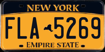 NY license plate FLA5269