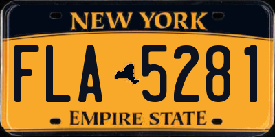 NY license plate FLA5281