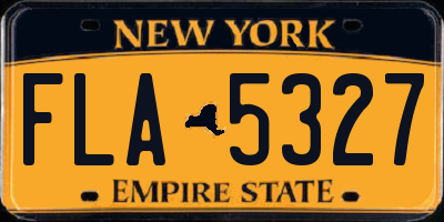 NY license plate FLA5327