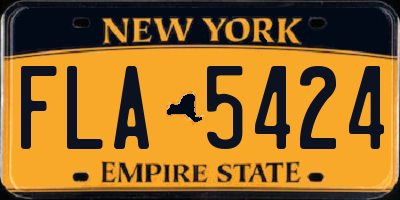 NY license plate FLA5424