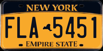 NY license plate FLA5451