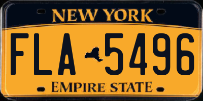 NY license plate FLA5496