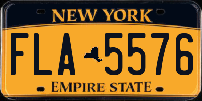 NY license plate FLA5576