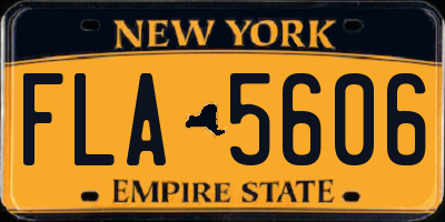 NY license plate FLA5606
