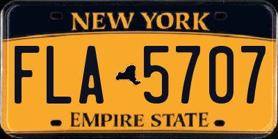 NY license plate FLA5707