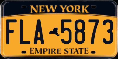 NY license plate FLA5873