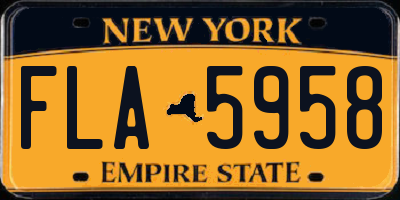 NY license plate FLA5958