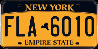 NY license plate FLA6010