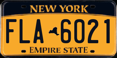 NY license plate FLA6021