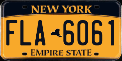NY license plate FLA6061