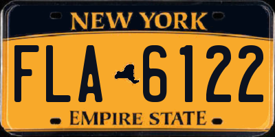 NY license plate FLA6122