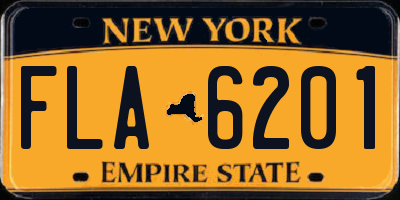 NY license plate FLA6201