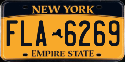 NY license plate FLA6269